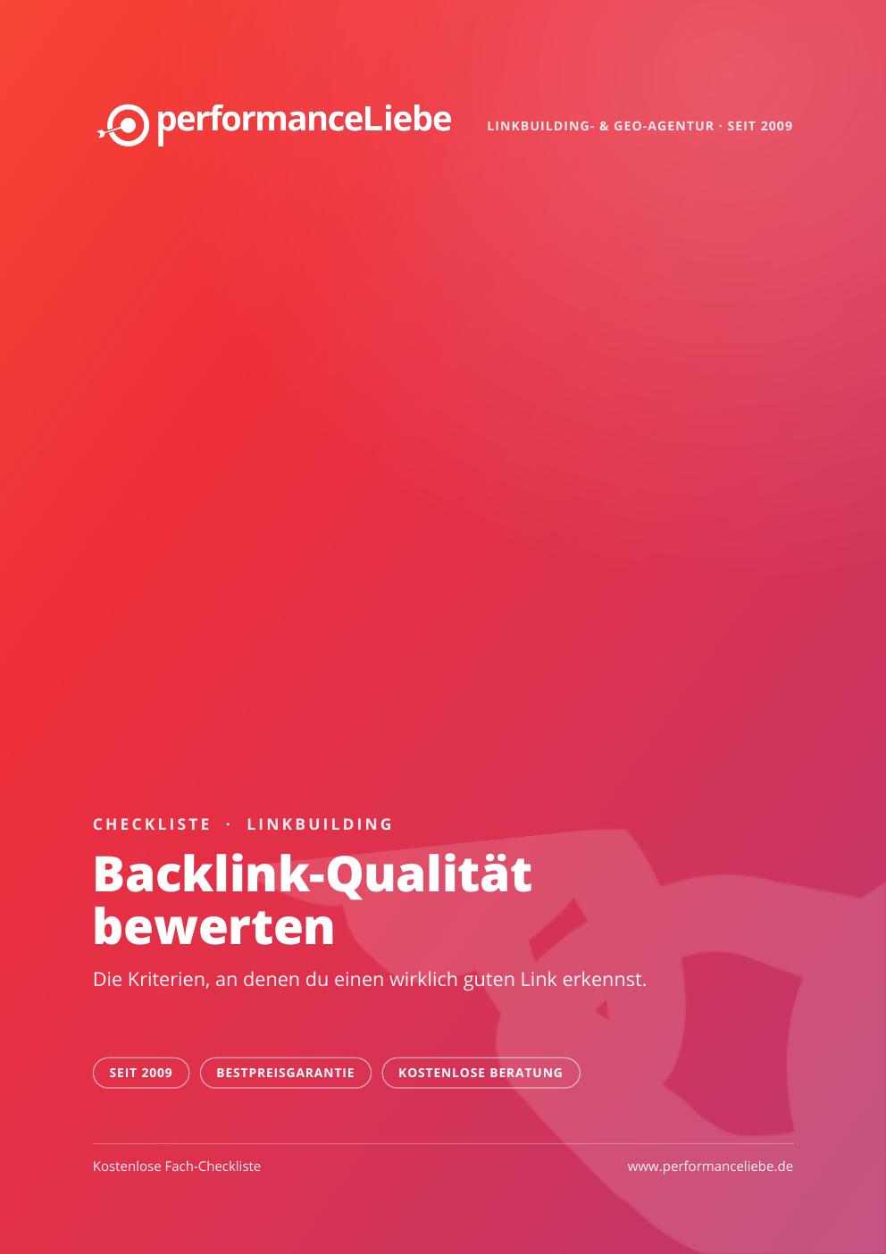 Checkliste: Backlink-Qualität bewerten
