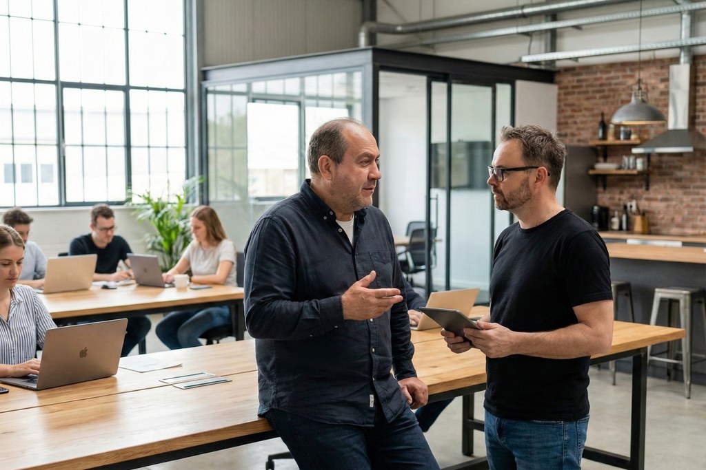 Køb Backlinks-rådgivere i faglig diskussion om strategier