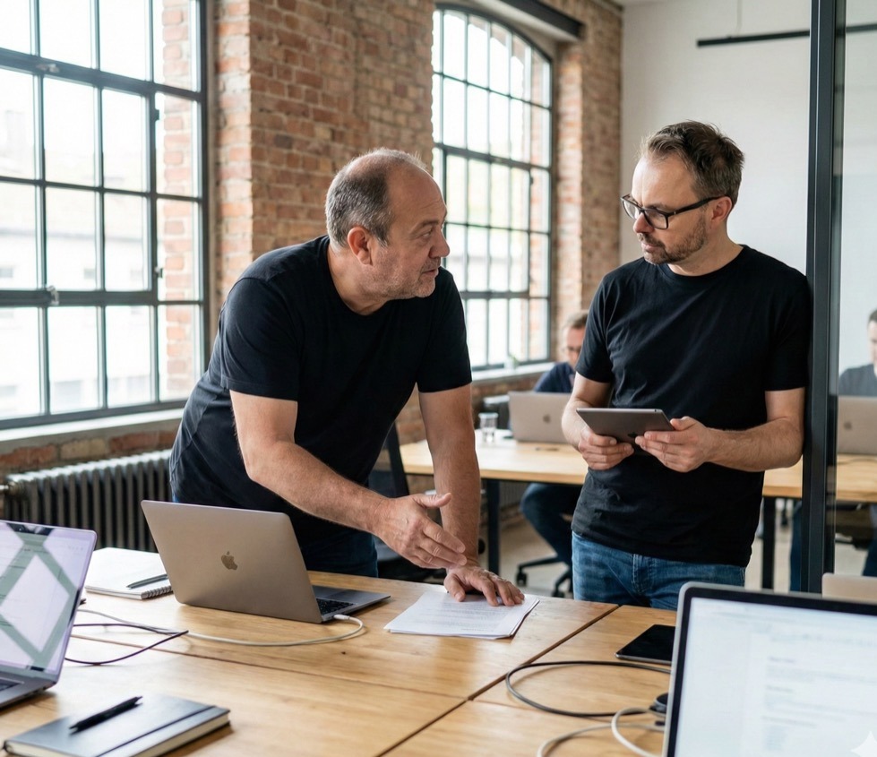 Køb Backlinks-rådgivere i faglig diskussion om strategier