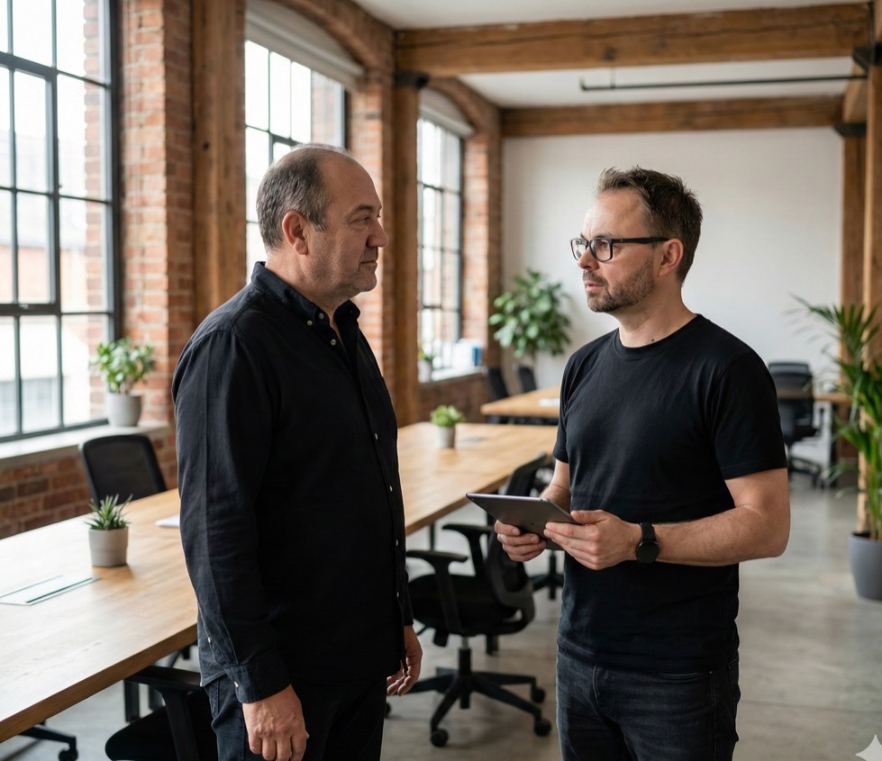 Køb Backlinks-rådgivere i faglig diskussion om strategier