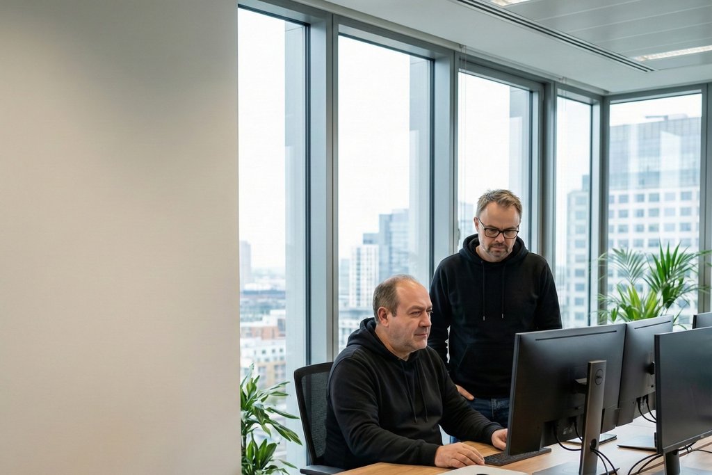 seo agentur-Experten analysieren Daten am Computer im Büro