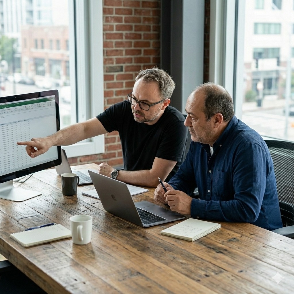 seo agentur-Experten analysieren Daten am Computer im Büro