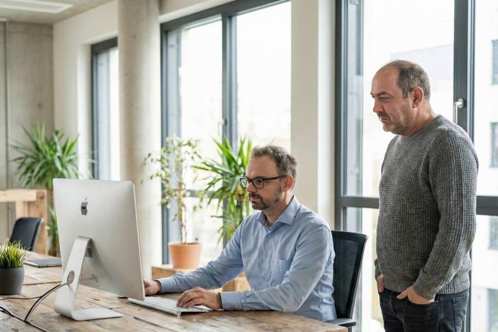 seo agentur-Experten analysieren Daten am Computer im Büro