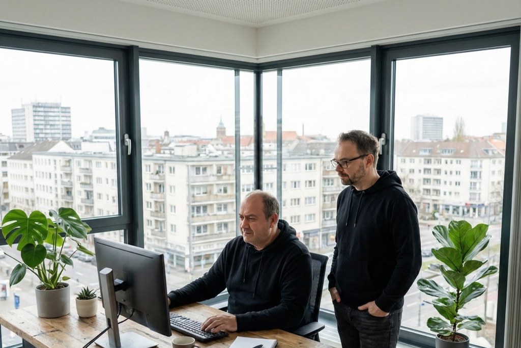 seo agentur-Experten analysieren Daten am Computer im Büro