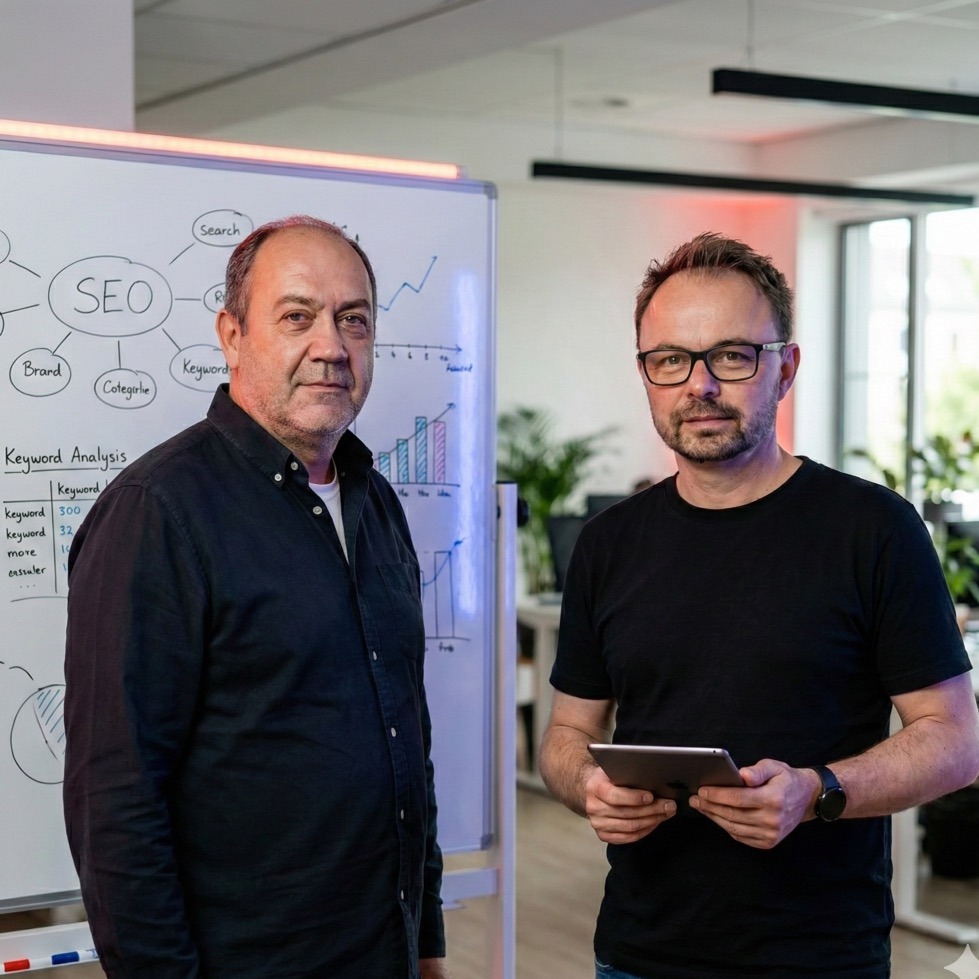 seo agentur-Agentur Team bei der Zusammenarbeit