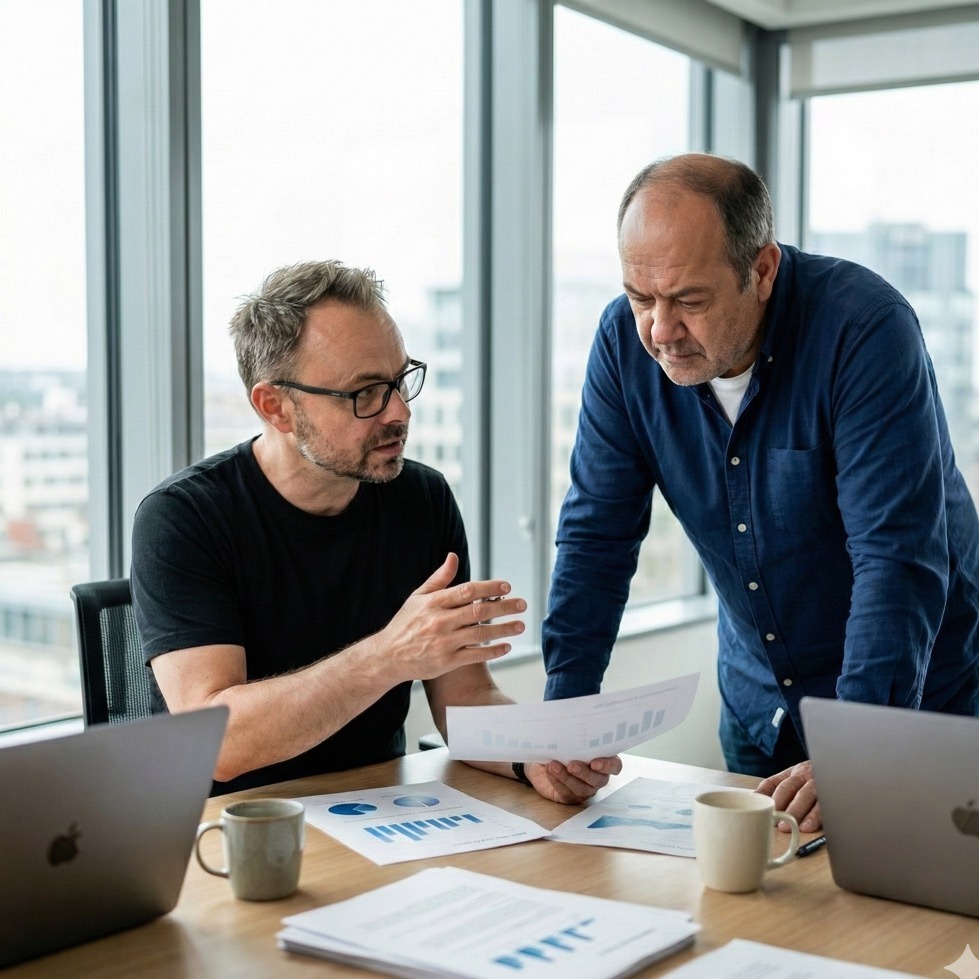 seo agentur-Agentur Team bei der Zusammenarbeit