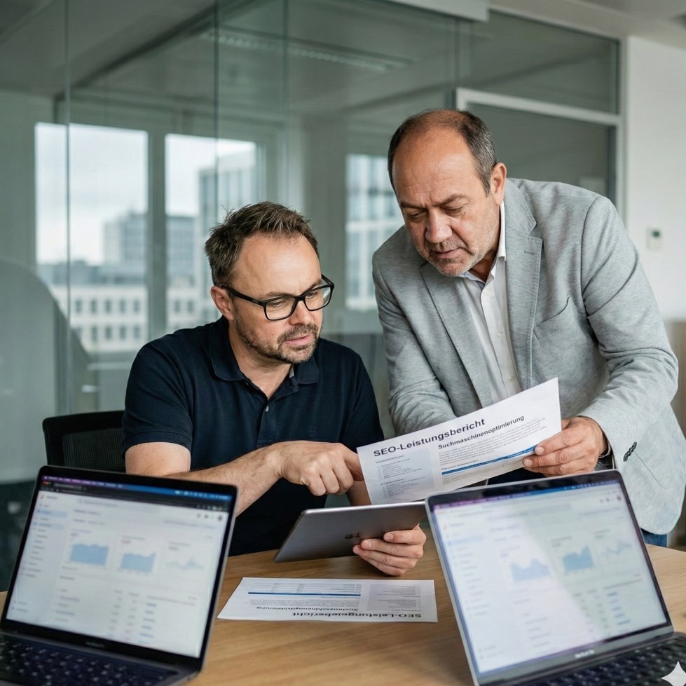 seo agentur-Agentur Team bei der Zusammenarbeit