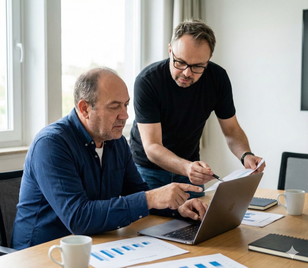 seo agentur-Agentur Team bei der Zusammenarbeit