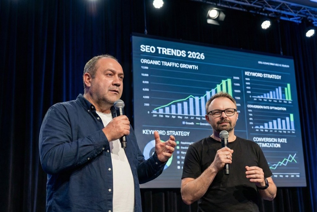 seo agentur-Experten präsentieren auf SEO-Fachkonferenz