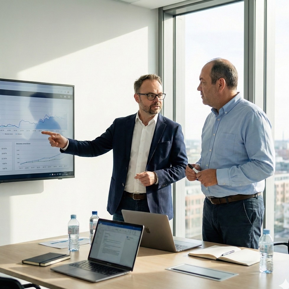 seo agentur-Strategie Präsentation mit Wachstumsanalyse