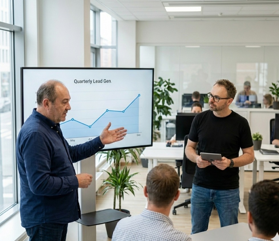 seo agentur-Strategie Präsentation mit Wachstumsanalyse